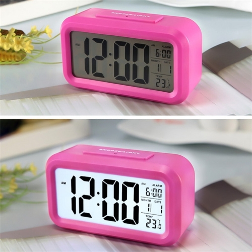 

Temperature Type Lazy Snooze Alarm Mute Backlit Electronic Clock(Rose Red)