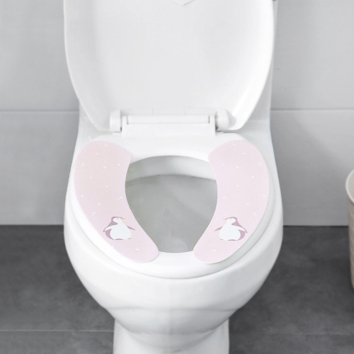 Haushaltspaste Typ Verdickte Universal-Toilettensitzdichtung Wasserdichter Toilettensitz, zufällige Musterlieferung
