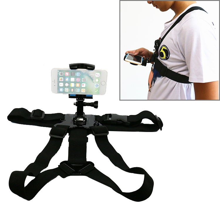 

Chest Fixed Strap Mobile Phone Holder for 4-6.5 inch Mobile Phone