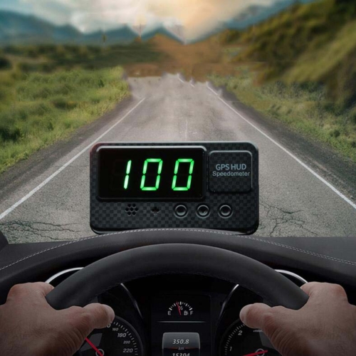 Universal GPS Head Up Display Useful Speedometer Odometer Car Digital Speed Display ABS Speeding Alarm Car Clock for All Vehicles Black 