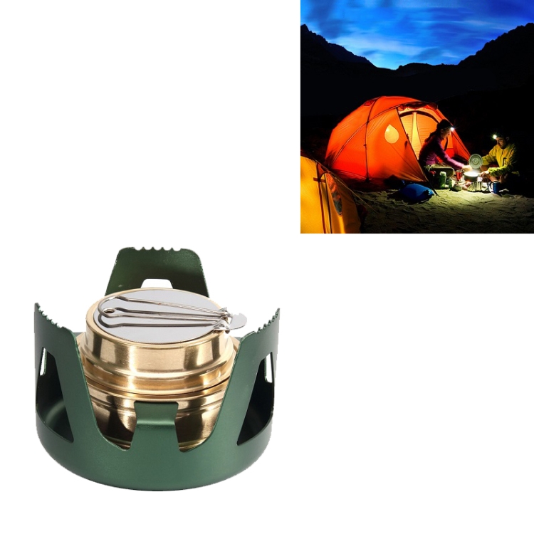 Outdoor Camping Alcohol Stove Vaporized Liquid Alcohol Atove Mini Alcohol  Stove Portable Creative Alcohol Stove(Dark Green)