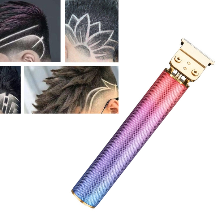 Bold Style Meets Retro Vibes Gradient Color Small Electric Clipper USB Rechargeable Grooming for Precision & Power