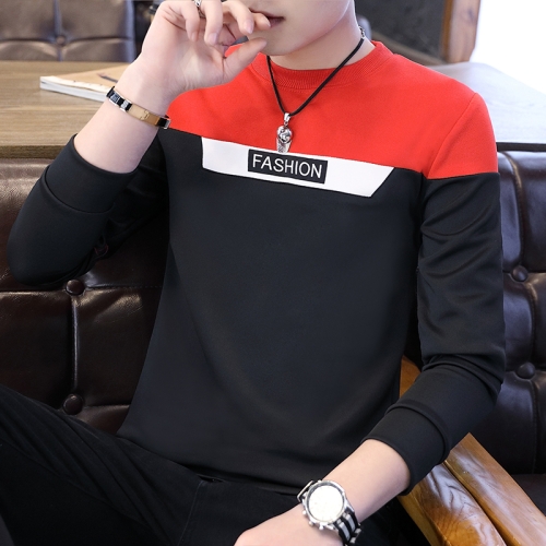 

Long Sleeve Round Neck Sweatershirt Bottoming Shirt, Size: M(Red)