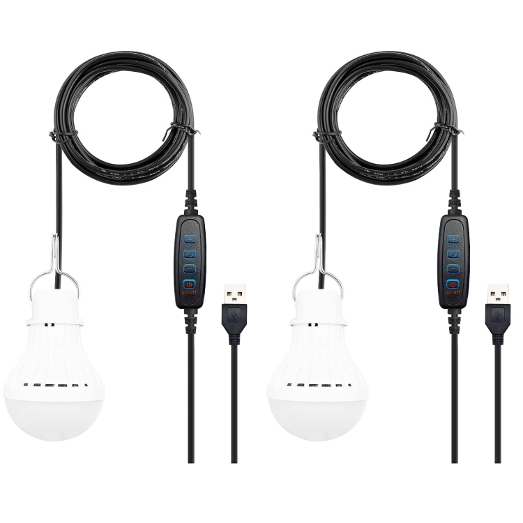 

2 PCS USB Bulb Camping Light Emergency Light(10W Dimming Wire)