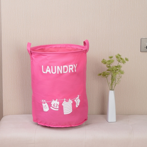 Oxford pieghevole cestino di stoffa sporco giocattolo per bambini organizer  portaoggetti cesto portabiancheria con manico (rosa)