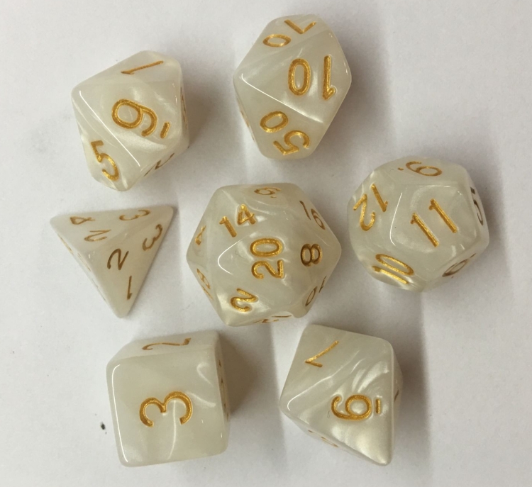 

5 Set Creative RPG Game Dice Colorful Multicolor Dice Mixed DND Dice(White)