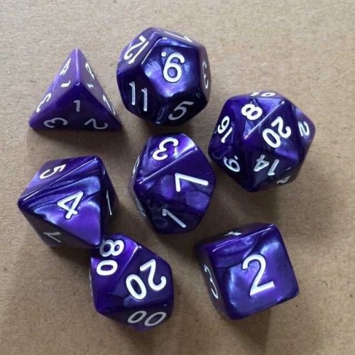 

5 Set Creative RPG Game Dice Colorful Multicolor Dice Mixed DND Dice(Purple)