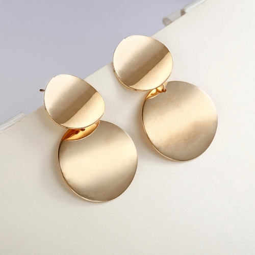 Unieke metalen drop oorbellen ronde statement oorbellen voor vrouwen sieraden (goud)