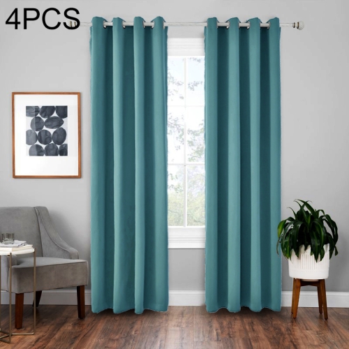 

4 PCS High-precision Curtain Shade Cloth Insulation Solid Curtain, Size:52×95 Inch（132×240CM）(Lake Blue)