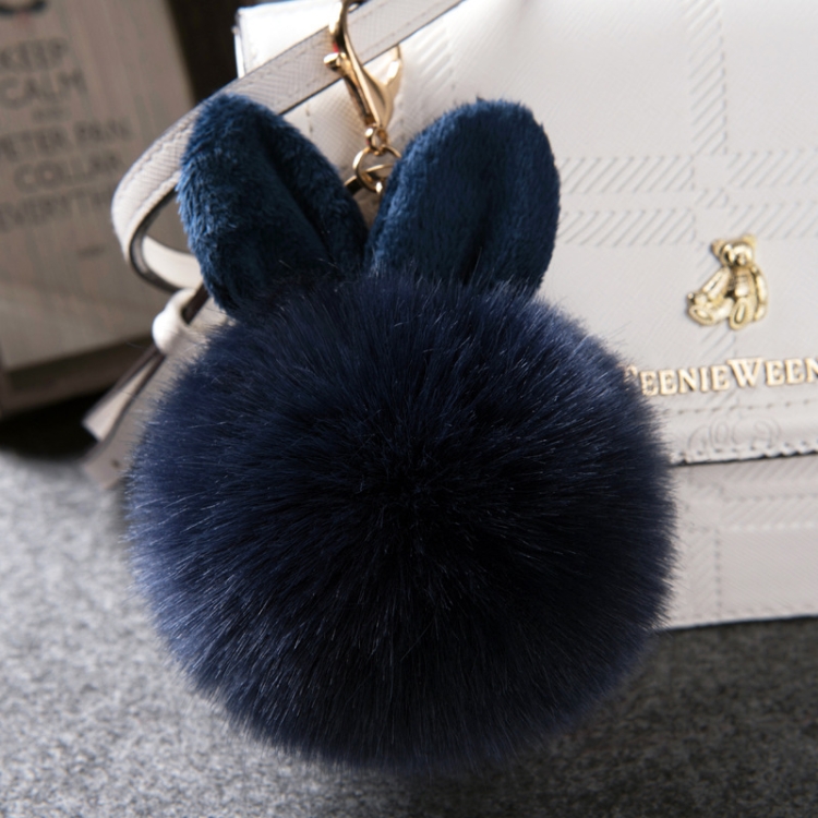 

Fur Pom Keychains Fake Rabbit Fur Ball Keychain(dark blue)