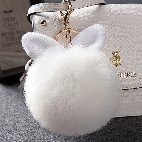 

Fur Pom Keychains Fake Rabbit Fur Ball Keychain(white)
