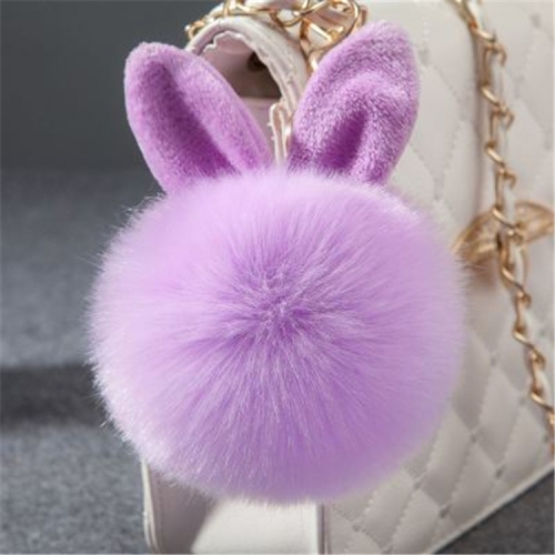 

Fur Pom Keychains Fake Rabbit Fur Ball Keychain(purple)