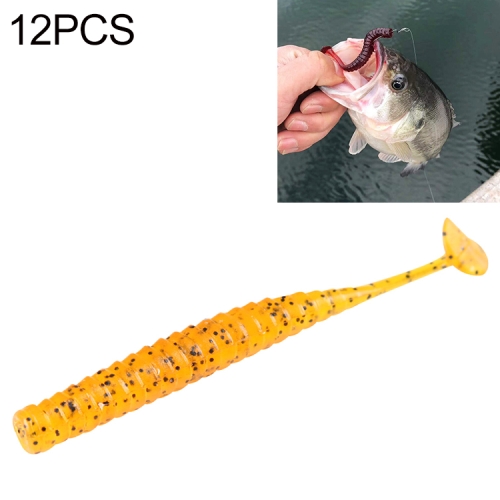 12 PCS/Pack Soft Bait Worm Tail Wobblers Fishing Lure Aritificial Silicone  Salt Smell Fishing Jigging