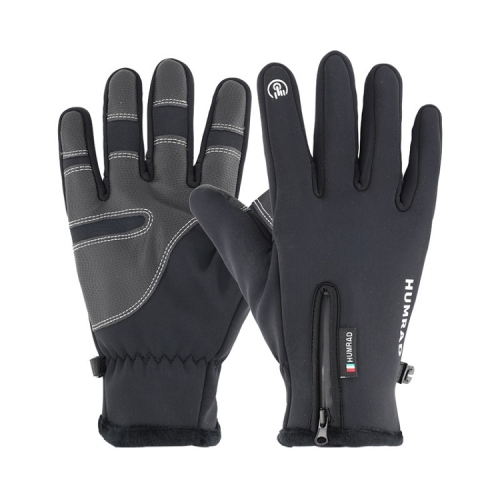 

HUMRAO Outdoor Riding Gloves Winter Velvet Thermal Gloves Ski Motorcycle Waterproof Non-Slip Gloves, Size:XXL(Thickened)