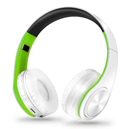 

LPT660 Foldable Stereo Bluetooth Headset MP3 Player, Support 32GB TF Card & 3.5mm AUX(White Green)