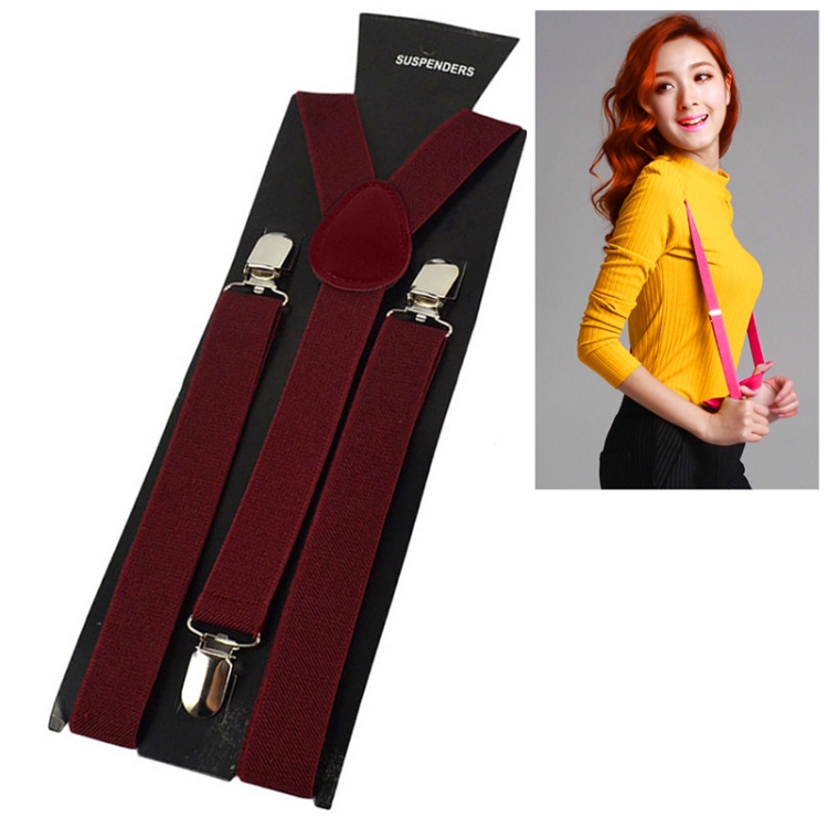 

Candy-colored Stretch Polyester Adjustable Shoulder Strap Clip(Wine red)