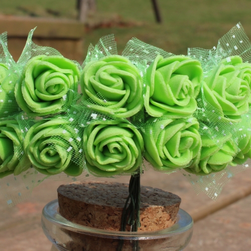 Mini Foam Rose Artificial Flower Bouquet Wedding Flower Decoration Scrapbooking 