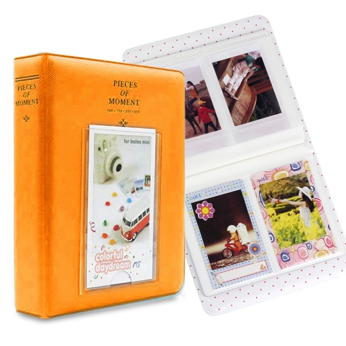 

64 Pockets Name Card Pieces for Fujifilm Instax Mini 8 /7s /70 /25 /50s /90(Orange)