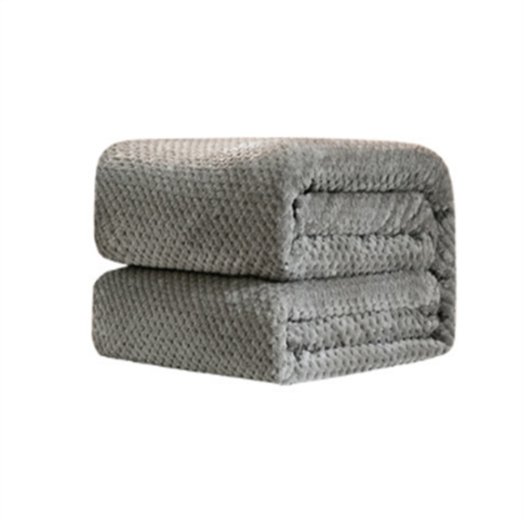 Premium Grey Thicken Pineapple Mesh Flannel Blanket – 45x65cm Ultra-Soft Coral Fleece Faux Fur Sofa Cover for Winter Warmth