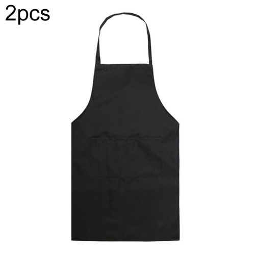 

2PCS Kitchen Chef Aprons Cooking Baking Apron With Pockets(Black)