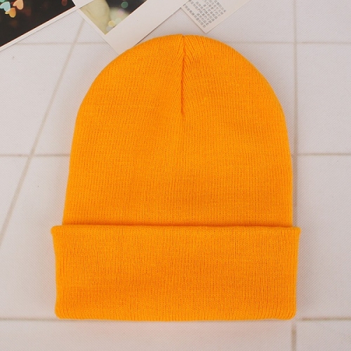 

Simple Solid Color Warm Pullover Knit Cap for Men / Women(Yellow )