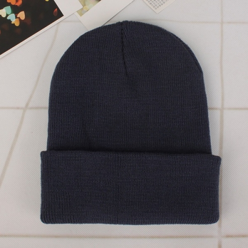 

Simple Solid Color Warm Pullover Knit Cap for Men / Women(Dark grey )