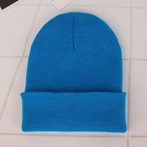 

Simple Solid Color Warm Pullover Knit Cap for Men / Women(Blue )