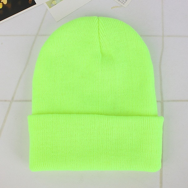 

Simple Solid Color Warm Pullover Knit Cap for Men / Women(Light Green )