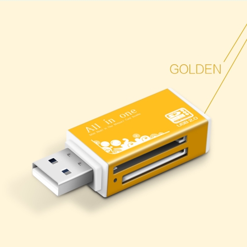 

Multi in 1 Memory SD Card Reader for Memory Stick Pro Duo Micro SD,TF,M2,MMC,SDHC MS Card(Gold)