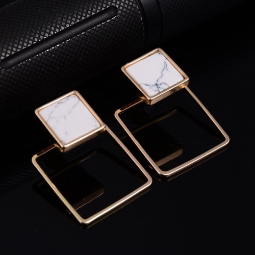

Punk Geometric Marble Stud Earring Women Party Jewelry(square)
