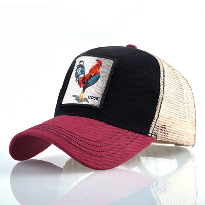 

Cotton Embroidered Animal Baseball Cap(Red2 Cock)