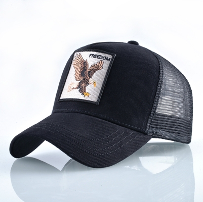 

Cotton Embroidered Animal Baseball Cap(Black Eagle)