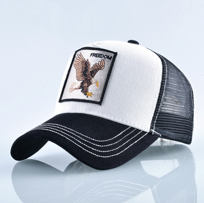 

Cotton Embroidered Animal Baseball Cap(White Eagle)