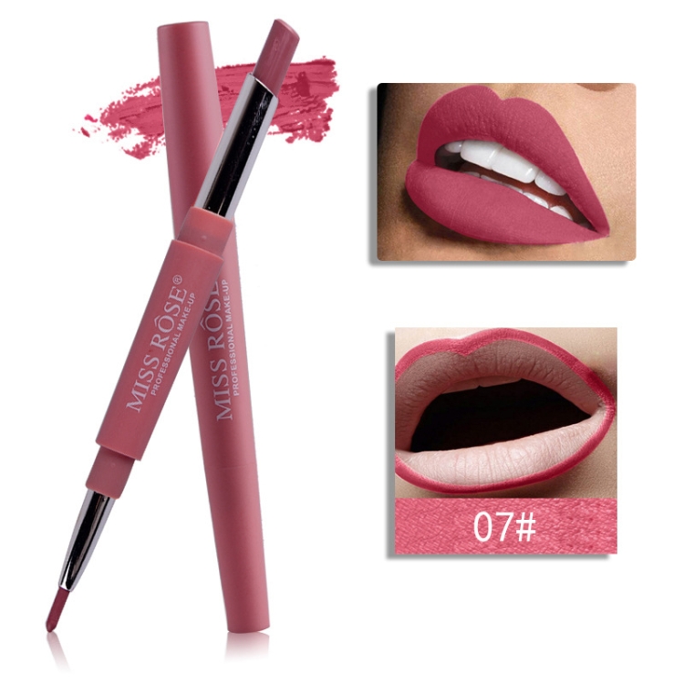 

Double-end Lip Makeup Lipstick Pencil Waterproof Long Lasting Tint Sexy Red Lip Stick Beauty Matte Liner Pen Lipstick(07)