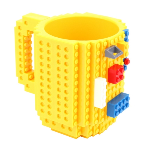 

Building Blocks Design Creative Milk Mug Coffee Cup Build-on Brick Drinking Water Holder, Value:301-400ml(Yellow)