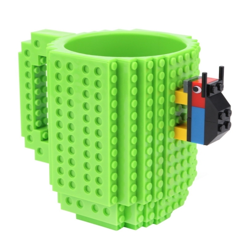 

Building Blocks Design Creative Milk Mug Coffee Cup Build-on Brick Drinking Water Holder, Value:301-400ml(Green)