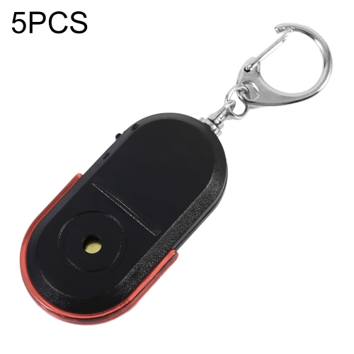 

5 PCS Portable Anti-Lost Alarm Key Finder Wireless Whistle Sound LED Light Locator Finder(Red)