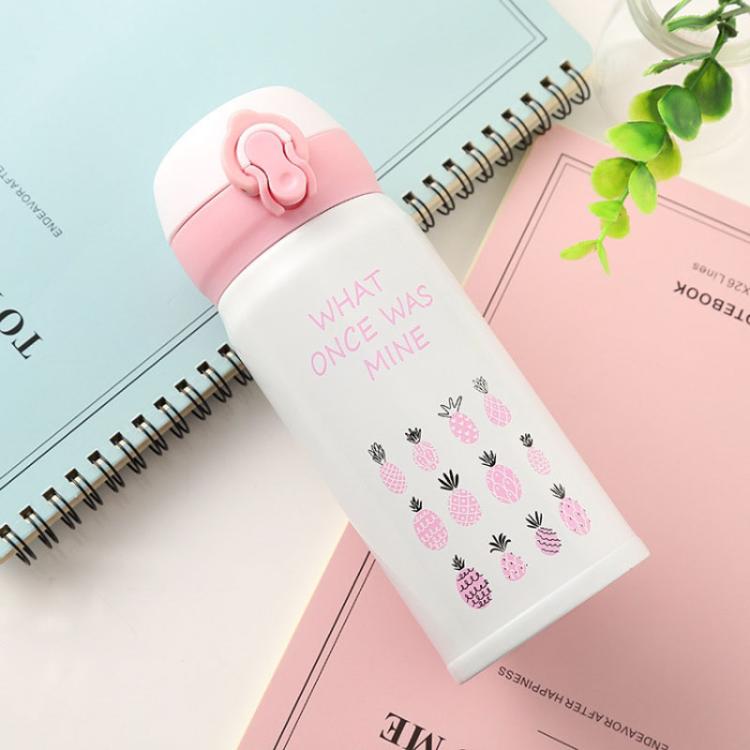 Bouncing Vacuum Flask Mug Travel Stainless Steel Thermos Cup,  Capacity:350ml(Pineapple)