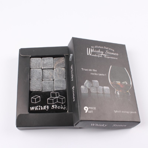 

Natural Whiskey Stones Sipping Ice Cube Whisky Stone Whisky Rock(Gray Marble Color Box 9 Pieces)