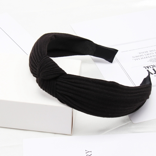 

Soft Knotted Headband Hairband Lady Bow Hair Hoop Hair Accessories(Black)