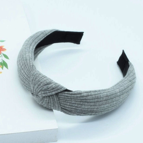 

Soft Knotted Headband Hairband Lady Bow Hair Hoop Hair Accessories(Gray)