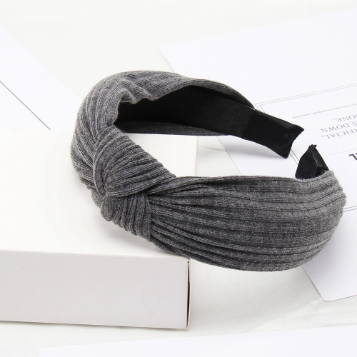 

Soft Knotted Headband Hairband Lady Bow Hair Hoop Hair Accessories(Dark gray)(Dark Gray)