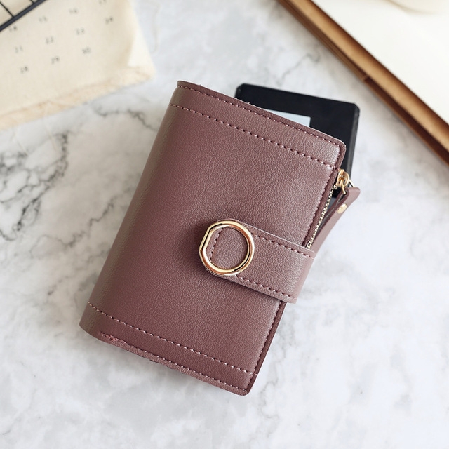 

Women Wallets Small Fashion Leather Purse Ladies Card Bag For Female Purse Money Clip Wallet(Purple)