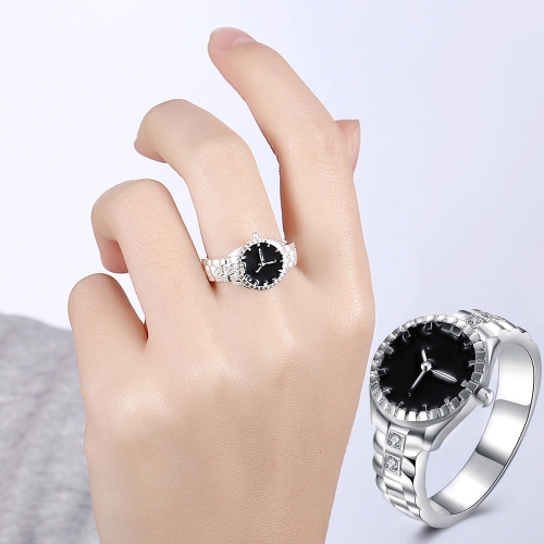 크리 에이 티브 다이아몬드 다이얼 쿼츠 시계 반지 (7)