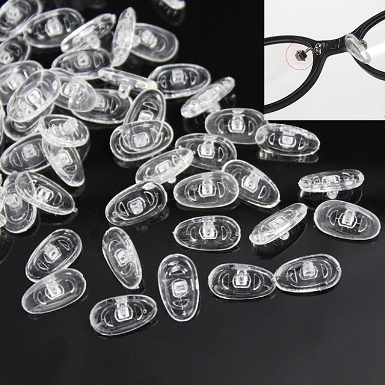 

10 Pairs Silicone Screw-type Plastic Coated Non-slip Nose Pad Glasses Frame Accessories