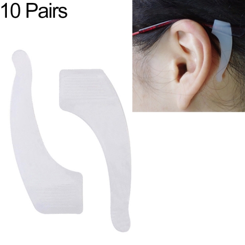 

10 Pairs Glasses Non-slip Cover Ear Support Glasses Foot Silicone Non-slip Sleeve(White)