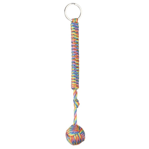 Outdoor Multicolor Security Protecting Monkey Fist Steel Ball Bearing Key Chain 