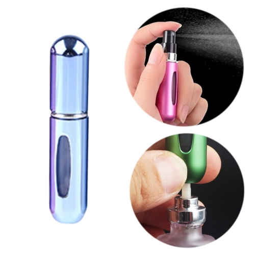 

Portable Mini Aluminum Refillable Perfume Bottle Spray Empty Cosmetic Containers Atomizer, Capacity:5ml(Bright Blue)