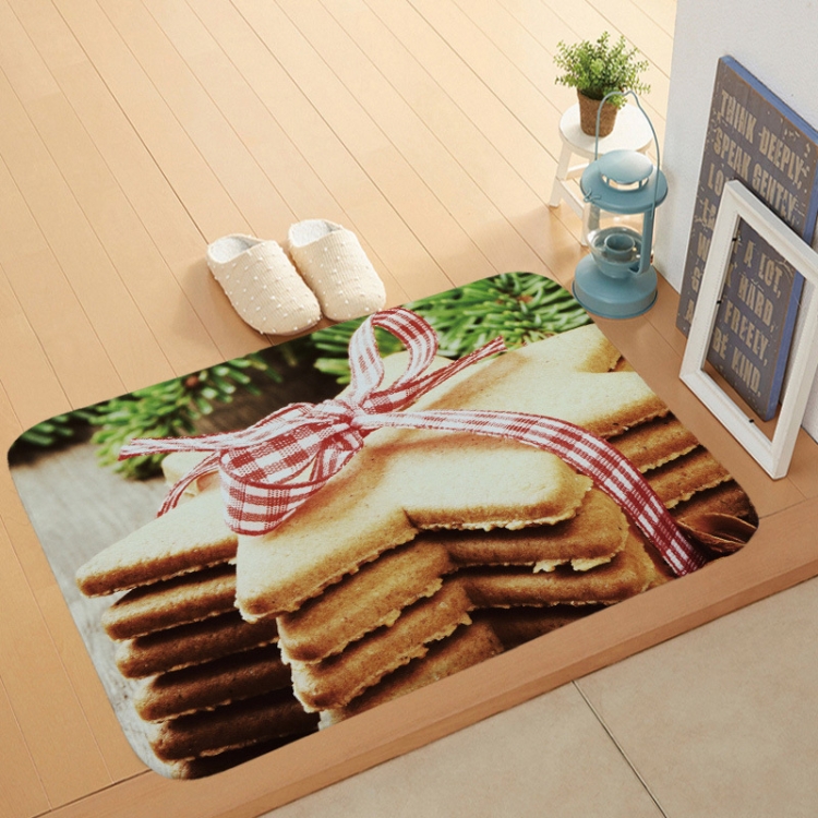 

Christmas Coral Velvet Floor Mats Holiday Decoration Door Mats, Size:40x60cm(22)