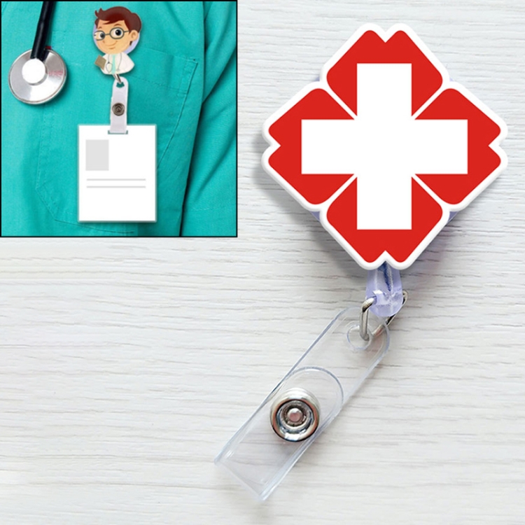 รูปแบบเครื่องหมายกากบาทน่ารัก Retractable Badge Reel Student Nurse ID